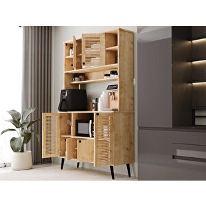 Kahve Köşesi 120 Cm %100 Mdf Panjur Kapak Çok Amaçlı Dolap Safir