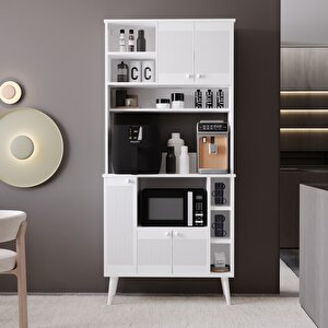 Melura Kahve Köşesi 90 Cm %100 Mdf Çok Amaçlı Dolap Beyaz