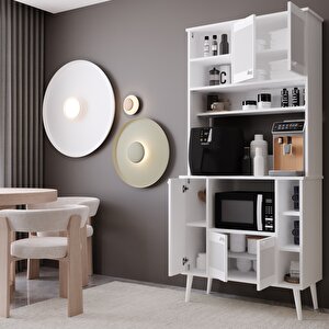 Melura Kahve Köşesi 90 Cm %100 Mdf Çok Amaçlı Dolap Beyaz