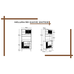 Melura Kahve Köşesi 90 Cm %100 Mdf Çok Amaçlı Dolap