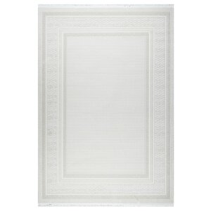 Meander Desenli Pamuk Tabanlı Salon - Oturma Odası  Krem  Renk Halı 200x290 cm
