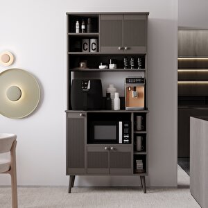 Melura Kahve Köşesi 90 Cm %100 Mdf Çok Amaçlı Dolap Gri