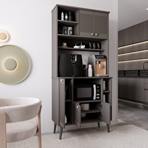 Melura Kahve Köşesi 90 Cm %100 Mdf Çok Amaçlı Dolap Gri