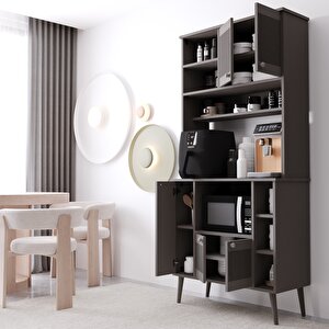 Melura Kahve Köşesi 90 Cm %100 Mdf Çok Amaçlı Dolap Gri