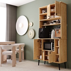 Melura Kahve Köşesi 90 Cm %100 Mdf Çok Amaçlı Dolap Safir Meşe