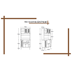 Kahve Köşesi 90 Cm %100 Mdf Panjur Kapak Çok Amaçlı Dolap