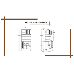 Kahve Köşesi 90 Cm %100 Mdf Panjur Kapak Çok Amaçlı Dolap