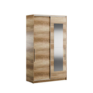 Elit Plus Aynalı Sürgülü Gardırop-açık Ceviz (tori) 120x207x52 Cm (gxyxd)