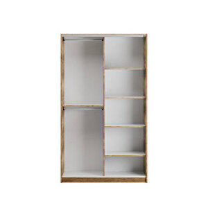 Elit Plus Aynalı Sürgülü Gardırop-açık Ceviz (tori) 120x207x52 Cm (gxyxd)