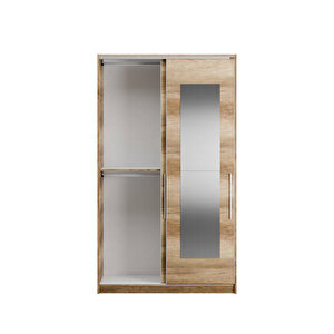 Elit Plus Aynalı Sürgülü Gardırop-açık Ceviz (tori) 120x207x52 Cm (gxyxd)