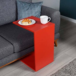 Çok Amaçlı Tekerlekli C Koltuk Sehpası-kırmızı 35x62x45 Cm (gxyxd)