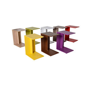 Çok Amaçlı Tekerlekli C Koltuk Sehpası-kırmızı 35x62x45 Cm (gxyxd)