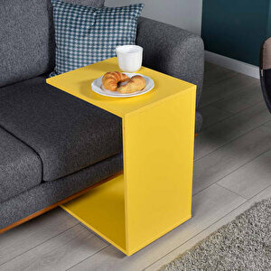 Çok Amaçlı Tekerlekli C Koltuk Sehpası-sarı 35x62x45 Cm (gxyxd)