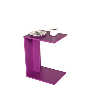 Çok Amaçlı Tekerlekli C Koltuk Sehpası-mor 35x62x45 Cm (gxyxd)