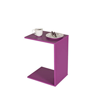 Çok Amaçlı Tekerlekli C Koltuk Sehpası-mor 35x62x45 Cm (gxyxd)