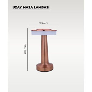 Rose Uzay Masa Lambası - Dokunmatik - 3 Renk Işık