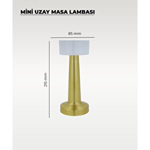 Gold Mini Uzay Masa Lambası - Dokunmatik - 3 Renk Işık