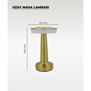 Gold Uzay Masa Lambası - Dokunmatik - 3 Renk Işık