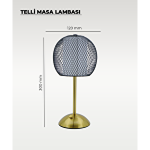 Siyah Telli Masa Lambası - Dokunmatik - 3 Renk Işık