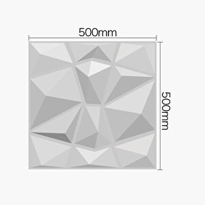 50cm X 50cm 1 Adet Beyaz 3d Abs Malzeme Pvc Dayanıklı Duvar Paneli Silinebilir Geometrik Model Panel