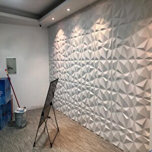 50cm X 50cm 1 Adet Beyaz 3d Abs Malzeme Pvc Dayanıklı Duvar Paneli Silinebilir Geometrik Model Panel