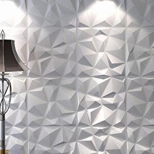 50cm X 50cm 1 Adet Beyaz 3d Abs Malzeme Pvc Dayanıklı Duvar Paneli Silinebilir Geometrik Model Panel