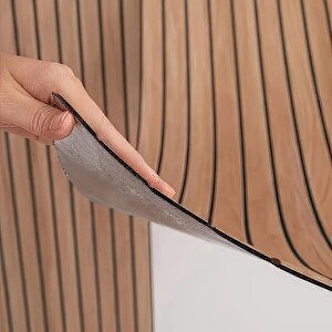 60cmx250cm 1 Adet Kahverengi 3d Yapışkanlı Sxp Akustik Lambiri Desenli Duvar Paneli Kağıdı 3115-1