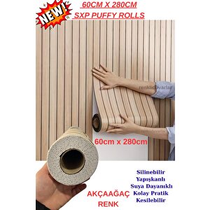 60cm X 280cm 1 Adet Kendinden Yapışkanlı Krem Lambiri Desenli Duvar Paneli Kağıdı Yg002
