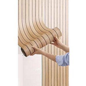 60cm X 280cm 1 Adet Kendinden Yapışkanlı Krem Lambiri Desenli Duvar Paneli Kağıdı Yg002