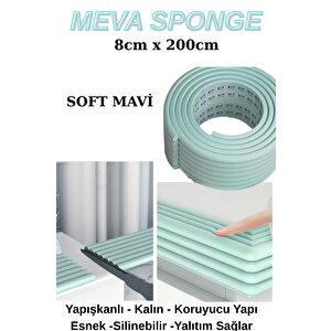 8cmx200cm 1 Adet Yapışkanlı Meva Mavi Lambiri Model Çıta Süpürgelik Tablo Tavan Koruyucu Kenar Çıta