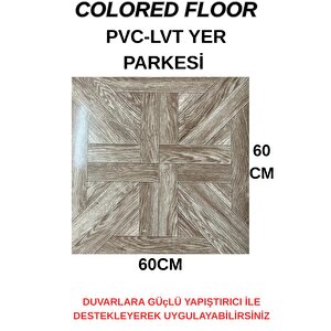 60cmx60cm Versay Model Desenli Pvc-lvt Yapışkanlı Yer Kaplama Paneli Kauçuklu Floor Banyo Wc S711p