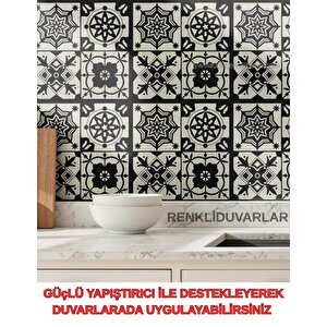 30cmx30cm 10 Adet Yapışkanlı Osmanlı Çini Floor Pvc Panel  Zemin Kaplama Paneli Arkası Kauçuklu 2124