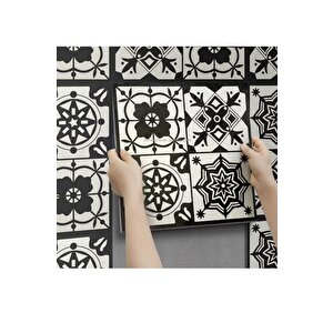 30cmx30cm 10 Adet Yapışkanlı Osmanlı Çini Floor Pvc Panel  Zemin Kaplama Paneli Arkası Kauçuklu 2124