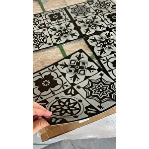 30cmx30cm 10 Adet Yapışkanlı Osmanlı Çini Floor Pvc Panel  Zemin Kaplama Paneli Arkası Kauçuklu 2124