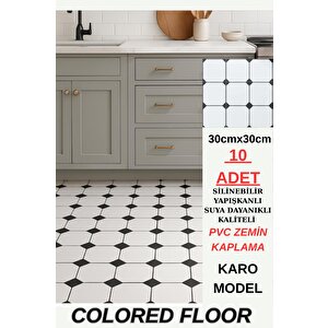 30cm X 30cm 10 Adet Yapışkanlı Karo Floor Pvc Panel Yer Zemin Kaplama Paneli Arkası Kauçuklu 3319