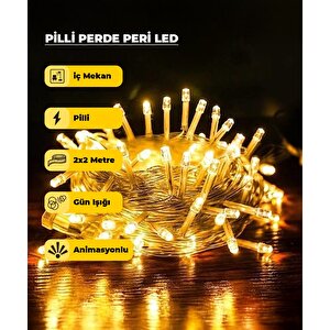 Pilli Perde Dekoratif Led 2m X 2m - Animasyonlu