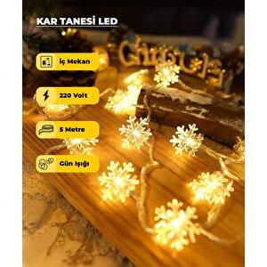 Kar Tanesi Peri Led - Dekoratif - 220v - 5 Metre