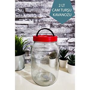 2 Litre Kapaklı Cam Turşu Ve Bakliyat Reçel Saklama Kavanozu