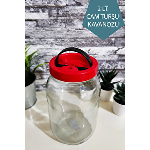 2 Litre Kapaklı Cam Turşu Ve Bakliyat Reçel Saklama Kavanozu