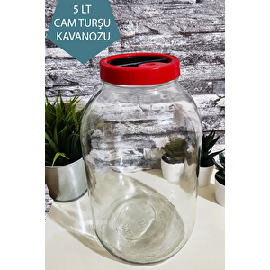 5 Litre Kapaklı Cam Turşu Ve Bakliyat Reçel Saklama Kavanozu