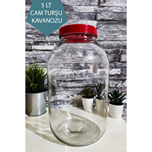 5 Litre Kapaklı Cam Turşu Ve Bakliyat Reçel Saklama Kavanozu