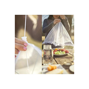 Gıda Koruma Şemsiyesi - Yiyecek & Yemek Sinek Koruyucu Tül Aparat, Piknik Ve Kamp İçin Tül Sineklik