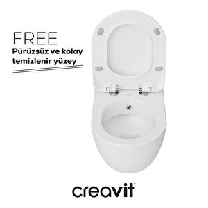 Creavit Free Asma Klozet (fe320.00) + Duck Tp Yavaş Kapanan Kapak 2'li Set