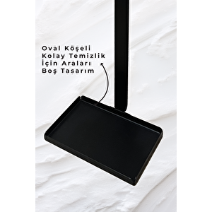 3'ü 1 Arada Banyo Seti Tuvalet Kağıtlık, Çöp Kovası Ve Tuvalet Fırça Takımı (mat Siyah)