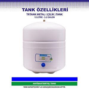 Overwater Grande 12 Aşamalı 12 Lt. Çelik Tanklı Kapalı Kasa Pompasız Su Arıtma Cihazı Özel Sarım Membran Filtre