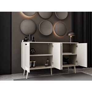 Melura Konsol 140 Cm %100 Mdf Lake Ahşap Ayaklı Kumtaşı