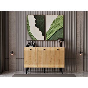 Melura Konsol 120 Cm %100 Mdf Lake Ahşap Ayaklı Safir Meşe