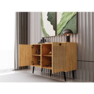 Melura Konsol 120 Cm %100 Mdf Lake Ahşap Ayaklı Safir Meşe