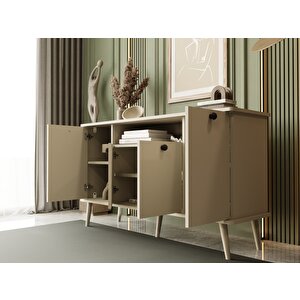 Lunaris Konsol 120 Cm %100 Mdf Lake Ahşap Ayaklı Kumtaşı