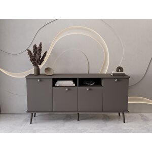 Lunaris Konsol 180 Cm %100 Mdf Lake Ahşap Ayaklı Gri